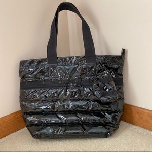 NWOT LeSportsac Puffer Shiny Black Tote